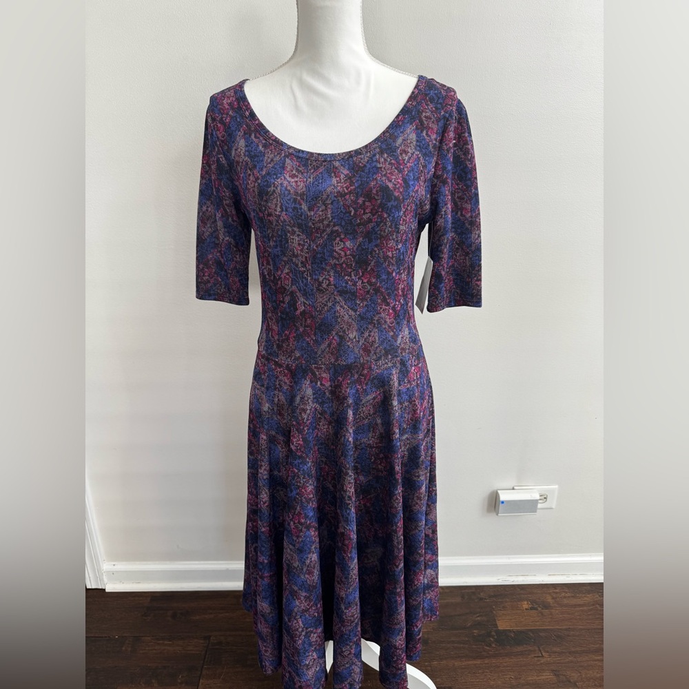 LuLaRoe Blue and Purple Midi Dress